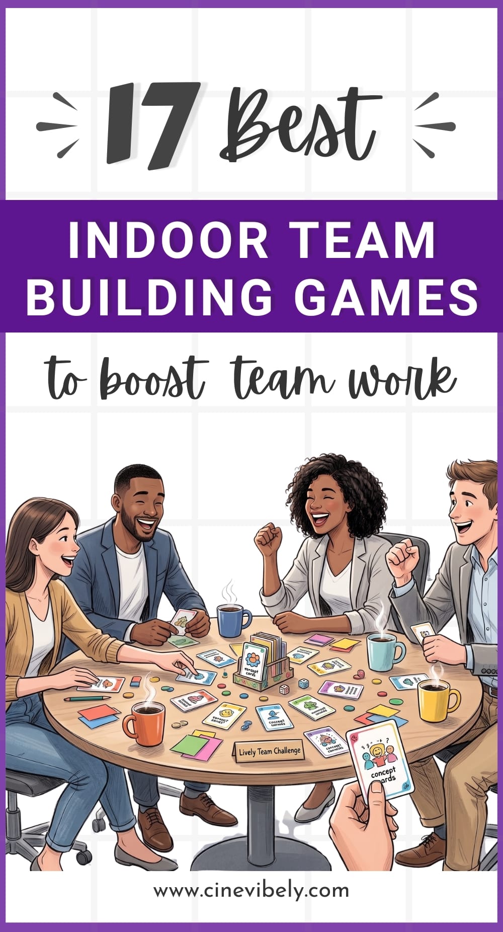 co-workers enjoying team building games
