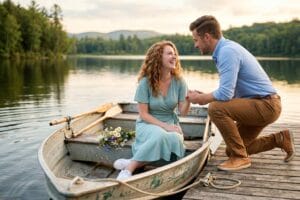 Husband Giving Surprise To Wife by taking her to outside