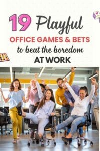 Co-workers enjoying funny bets and games