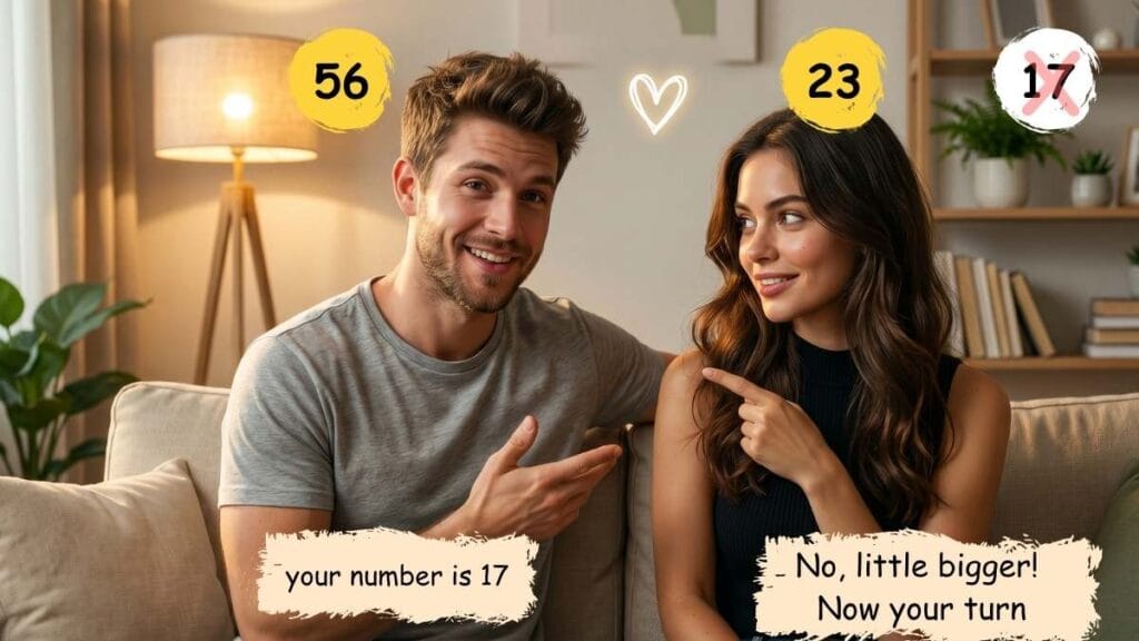 Couple playing the number guessing game 