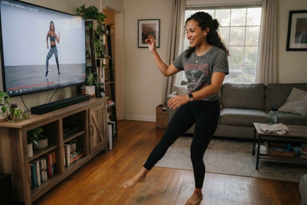 Woman learning dancing